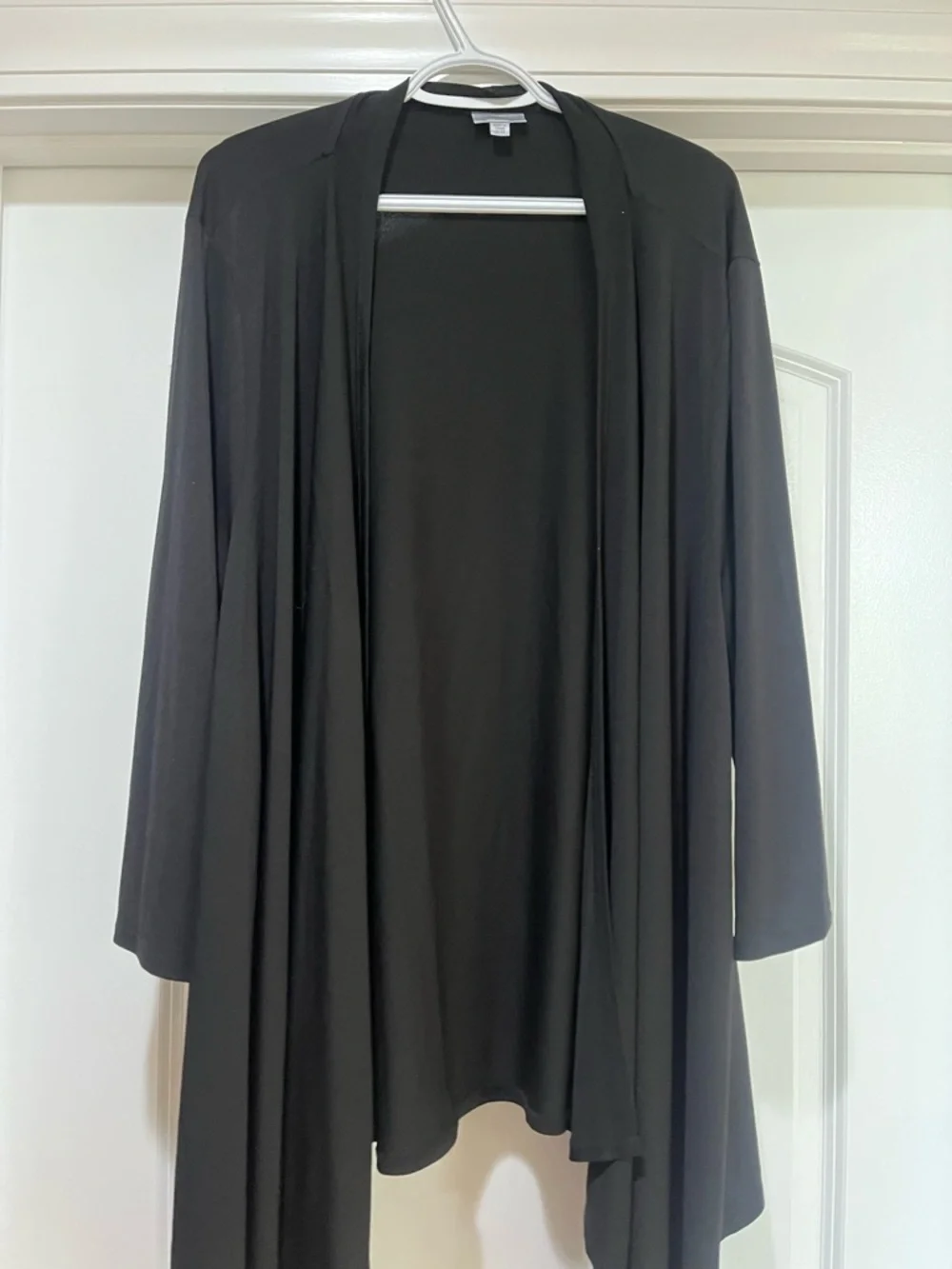 Avenue Black Draped Open-Front Cardigan - Picture 1 of 3
